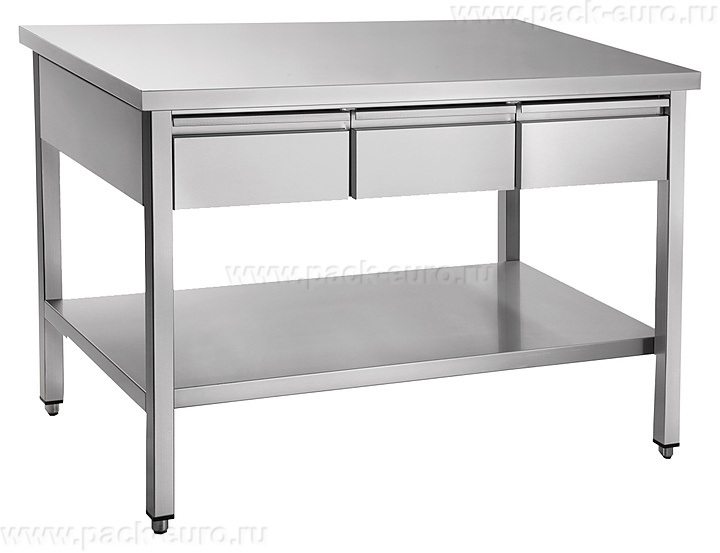 Стол с выдвижными ящиками Abat СТН-7-2, 1400x700x860, вся нерж