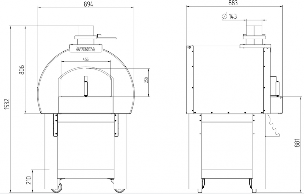 Печь для пиццы oem tl 105