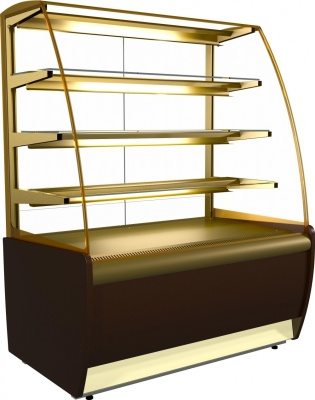 Витрина холодильная Carboma K70 VH 0,9-1 LIGHT Chocolate Паттерн (0108 Темный дуб)