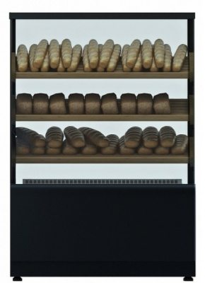 Витрина хлебная Carboma KC70 N 1,3-2 LIGHT Bread 9006-9005 (без стекла)