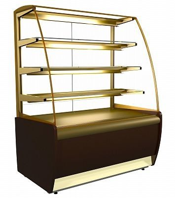 Витрина холодильная Carboma K70 VH 0,9-1 LIGHT Chocolate Паттерн (0110 Мариель)