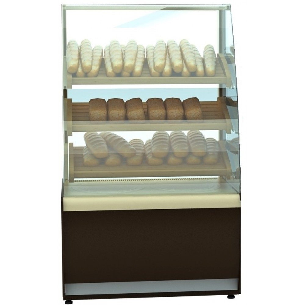 Витрина хлебная Carboma K70 N 0,9-1 LIGHT Bread цвет по схеме (со стеклом) (стандарт, пластик 0011 (серый))
