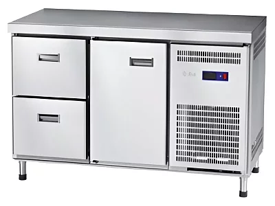 Стол холодильный среднетемпературный Abat СХС-60-01 неохлаждаемая столешница без борта, дверь, ящики 1/2