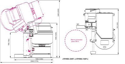 Тестомесильная машина с гидравлическим опрокидывателем Прима-160Р