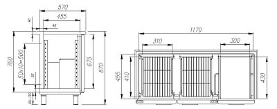 Стол холодильный BAR-250 (T57 M2-1 9005) (1260х570х870 мм)