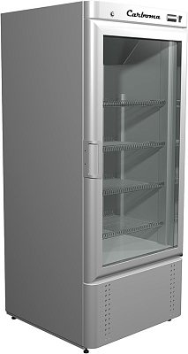 Холодильный шкаф Carboma R700C INOX со стеклянной дверью