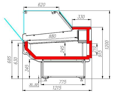 Витрина холодильная ATRIUM 2 GC120 SM 2,0-1 3004