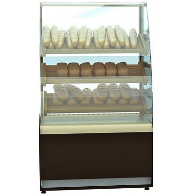 Хлебная витрина Carboma K70 N 0,9-1 LIGHT Bread со стеклом, индивидуальное исполнение (пластик 0012)